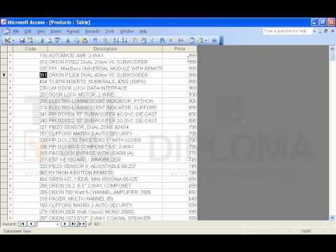 Navigate to the Price field of the Products table and set the appropriate validation rule to allow the input of prices equal or higher than 0 and equal or lower than 1000. Use the phrase Wrong price as validation text, the value 100 as default value. Set the appropriate property to require data entry in this field.
Finally, set an Index that allows duplicates. Change the respective field values to make sure that an error message is not displayed when saving the table due to the validation rule. Save and close the table.