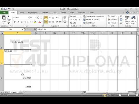 Apply the following alignment to the active worksheet:
Cell A1: to the center of the cell (horizontally and vertically),
Cell A2: to the top left corner of the cell,
Cell A3: vertically in the center and horizontally to the left,
Cell A4: horizontally at the center and vertically at the bottom. Apply the following alignment to the active worksheet:
Cell A1: to the center of the cell (horizontally and vertically),
Cell A2: to the top left corner of the cell,
Cell A3: vertically in the center and horizontally to the left,
Cell A4: horizontally at the center and vertically at the bottom.