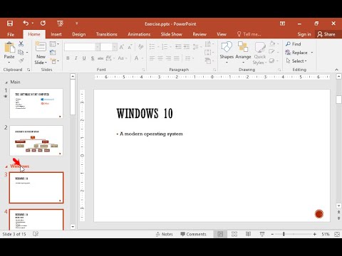 Move the Windows section just before the Internet section.