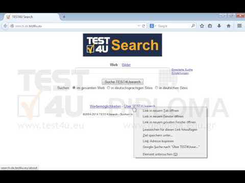 Öffnen Sie in einem neuen Fenster den Link Über TEST4USearch, der sich in der aktuellen Seite befindet. Öffnen Sie in einem neuen Fenster den Link Über TEST4USearch, der sich in der aktuellen Seite befindet.