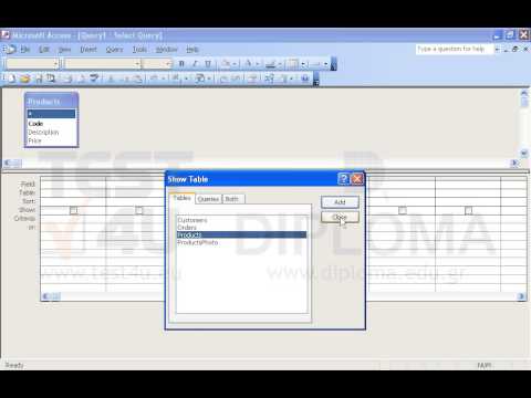 Create a new query based on the Products table that will display the Description and Price fields only (in the above order). Save the query as q1 and close it.