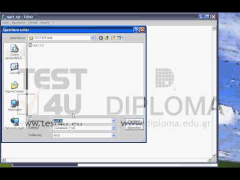 Öffnen Sie die Datei test1.txt, die sich im Ordner TEST4UFolder auf dem Desktop befindet und löschen Sie die zweite Zeile. Speichern Sie dann die Datei im selben Ordner unter dem Namen test2.txt Öffnen Sie die Datei test1.txt, die sich im Ordner TEST4UFolder auf dem Desktop befindet und löschen Sie die zweite Zeile. Speichern Sie dann die Datei im selben Ordner unter dem Namen test2.txt