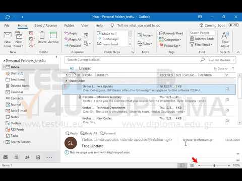 Configure Microsoft Outlook so that email messages are sent and received when connected.
