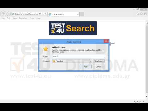 Add the current page to your Favorites under the name searchTest4u