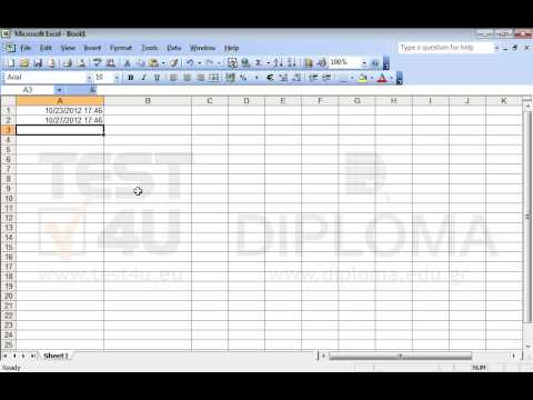 Insert the appropriate function in the cell A1, to return the current date and time. Insert the appropriate function in the cell A2, to return the current date and time increased by 4 days (+ 4 days). Insert the appropriate function in the cell A3, to return the current date and time increased by 365 days (+ 365 days).