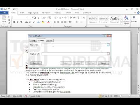 Replace automatically double spacing between words with single spacing in the whole text (wherever it has been applied). Replace automatically double spacing between words with single spacing in the whole text (wherever it has been applied).
