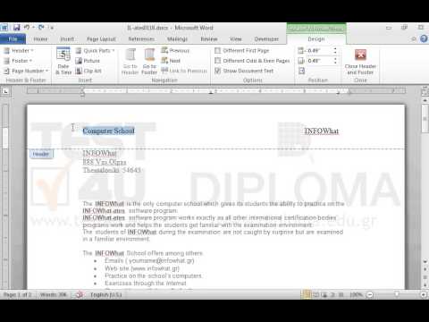 Delete the text Computer School from the header of the document. Delete the text Computer School from the header of the document.