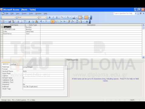 Set the CopyCode field on the Rents table as primary key. Save and close the table. Set the CopyCode field on the Rents table as primary key. Save and close the table.
