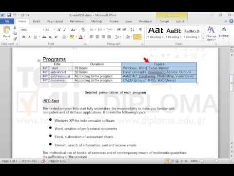 Delete the third column of the table of the current document.