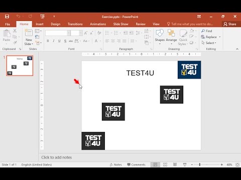 Εφαρμόστε στα τρία (3) γκρι λογότυπα του TEST4U οριζόντια κατανομή σε σχέση με τη διαφάνεια.