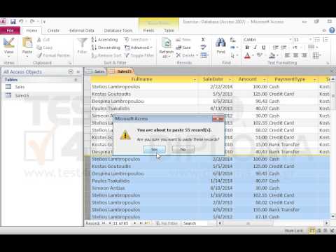 Insert the records of the Sales.dbf file located in the IL-ates\Access folder of your desktop, in the 11111111111 table and create a report similar to the Exercise.pdf file located in the same folder. Make sure the date displayed in the footer is always the current one.