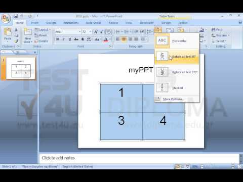 Rotate the contents of the table cells by 90 degrees.