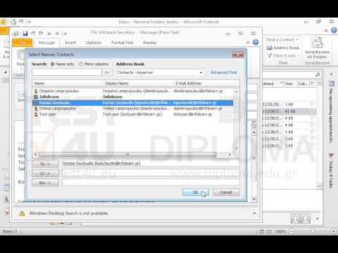 Forward the email with subject Infolearn Secretary which appears in your Inbox to Kostas Goutoudis inserting the text I send you the files too at the beginning of the new email message. Forward the email with subject Infolearn Secretary which appears in your Inbox to Kostas Goutoudis inserting the text I send you the files too at the beginning of the new email message.