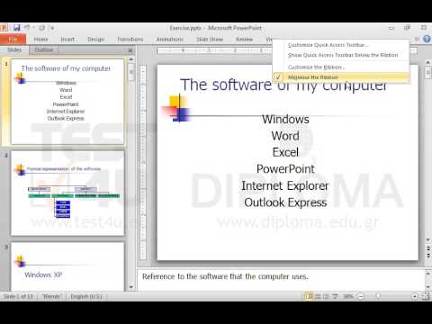Expand the ribbon of the application. Expand the ribbon of the application.