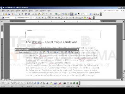 Insert a field in the Header of the document to display the current date. 