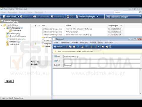 Verfassen und senden Sie eine neue Nachricht mit hoher Priorität an info@myserver.gr mit dem Betreff Dringend!!! und den Text Dringende Aktionen. Verfassen und senden Sie eine neue Nachricht mit hoher Priorität an info@myserver.gr mit dem Betreff Dringend!!! und den Text Dringende Aktionen.