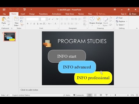 On the current slide place the drawing object which displays the text INFO professional in front of the object which displays the text INFO advanced.