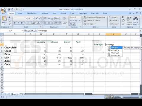 Use the appropriate function in the cell J4 to calculate the average number of items sold in April.