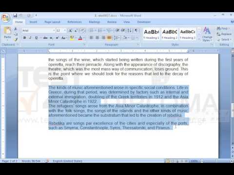 On the second page of the document select the text which begins with The kinds of music... and ends with …. and Piraeus and create a three (3) columns and single (1) row table. On the second page of the document select the text which begins with The kinds of music... and ends with …. and Piraeus and create a three (3) columns and single (1) row table.
