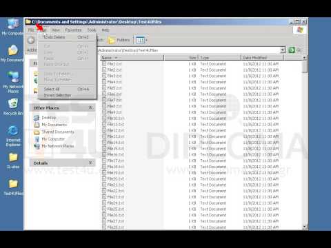 Open the Test4UFiles folder appearing on your desktop and select all files stored in it.