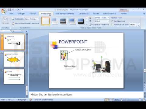 Wechseln Sie zur Folie mit dem Titel POWERPOINT. Übernehmen Sie dann auf dem Sekretariatsbild den Effekt Blenden (vertikal) und klicken Sie auf die Option Nach Vorherigen. Wechseln Sie zur Folie mit dem Titel POWERPOINT. Übernehmen Sie dann auf dem Sekretariatsbild den Effekt Blenden (vertikal) und klicken Sie auf die Option Nach Vorherigen.