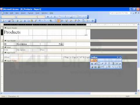 Move the label which displays the text Products to 0" from top and 0" from left (within the current Section) in the R_Products report. 
Then increase the label width to be equal to the report width. Also, set alignment to center. Save and close the report.