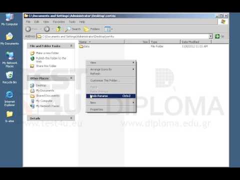 Create the following folder structure on the desktop:
Create the following folder structure on the desktop: