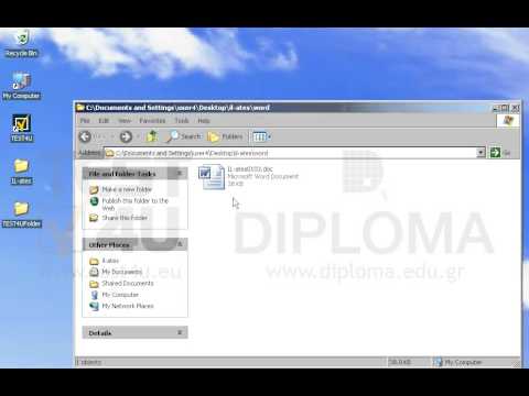 Open the IL-ates0103 document, which is found in IL-ates\Word folder on the desktop, using windows explorer.