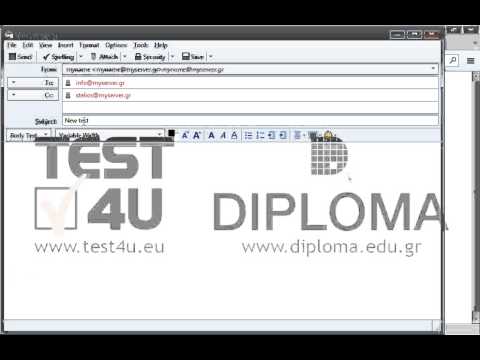 Create a new message with subject New test 
enter the text Download the new versions in the body of the message and send it to info@myserver.gr e-mail address sending a carbon copy (CC) to stelios@myserver.gr 