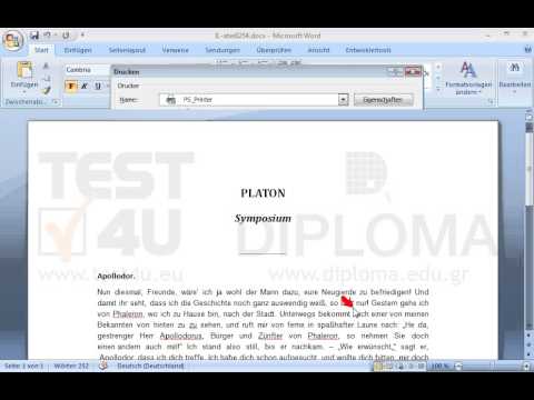 Drucken Sie das aktuelle Dokument in die Datei TEST4UFolder\myprint3.prn vom Desktop auf dem Standarddrucker aus. 