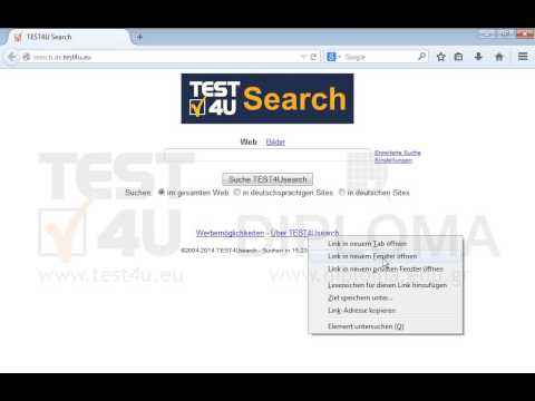 Öffnen Sie in einem neuen Fenster den Link Über TEST4USearch, der sich in der aktuellen Seite befindet. Öffnen Sie in einem neuen Fenster den Link Über TEST4USearch, der sich in der aktuellen Seite befindet.