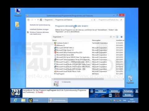 Deinstallieren Sie das Programm myProgram durch die Systemsteuerung (Programme und Features). 