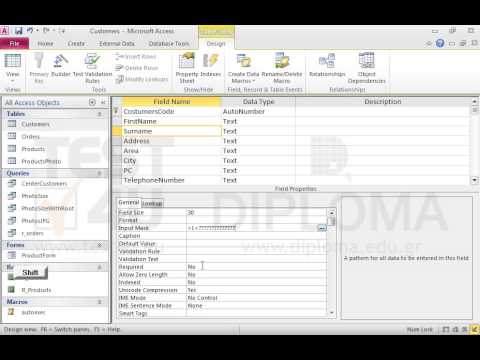 Apply the appropriate mask to the Surname field of the Customers table, that will display the first letter of all Surnames in upper case and the rest of them in lower case. Save the changes. Apply the appropriate mask to the Surname field of the Customers table, that will display the first letter of all Surnames in upper case and the rest of them in lower case. Save the changes.