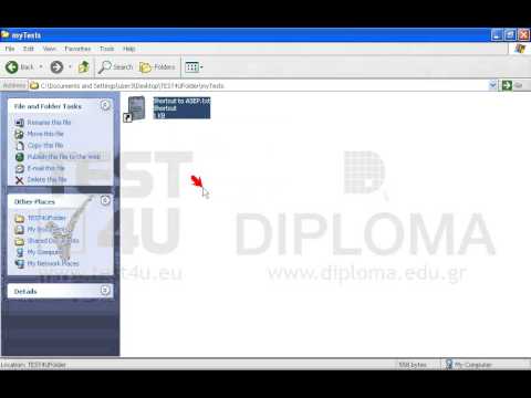 Create a shortcut of ASEP.txt under the name ASEP4U into myTests folder.