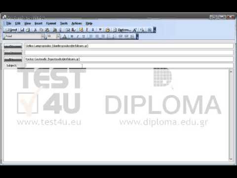 Create a new email message using the word TEST as subject and the text The first exercise in the main body of the message. Then send your email to Stelios Lampropoulos setting Kostas Goutoudis as blind carbon copy recipient.