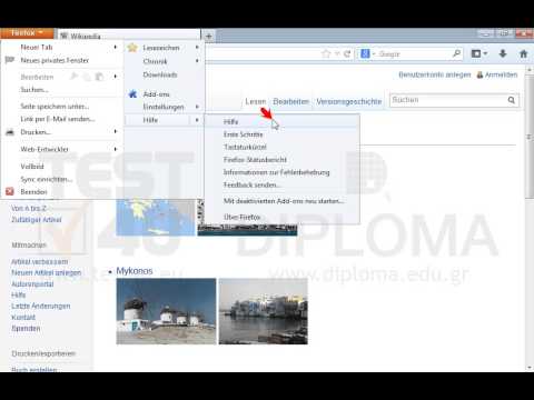 Zeigen Sie die Hilfe vom Mozilla Firefox an. 