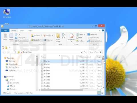Open the Test4UFiles folder appearing on your desktop and select all files stored in it.