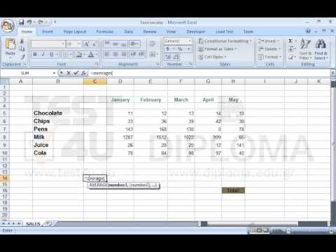 Navigate to the cell C14 of the active worksheet and insert there the appropriate function to display the average of the values of the cell range D6:D9.