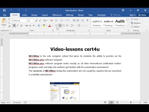 Insert a cross-reference (reference type: bookmark) in the end of the Video-lessons cert4u heading, which will reference the cert4u bookmark.. 