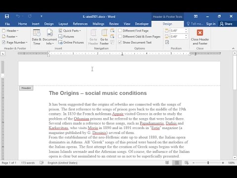 Insert a field in the Header of the document to display the current date. 