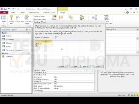 In the Customers table insert a new field named sex in text data type and set field size in 50. The user will be able to choose between Male or Female only. Save and close the table. In the Customers table insert a new field named sex in text data type and set field size in 50. The user will be able to choose between Male or Female only. Save and close the table.