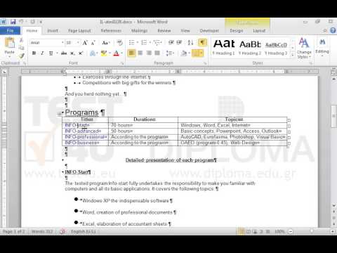 Navigate to the second cell of the first column of the table displaying the text INFO-start. Insert a Manual Line Break after the word INFO- and before the word start.