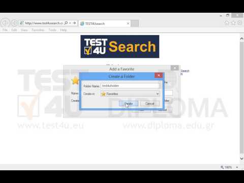 Add the current page as test4u_search_main to a new folder you will create under the name test4ufolder in Favorites.