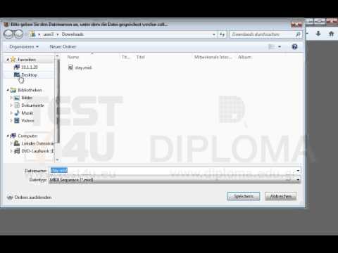 Speichern Sie den auf der Webseite erwähnten Sound Stay im Ordner TEST4UFolder, der sich auf dem Desktop befindet, unter dem vorgeschlagenen Namen. 