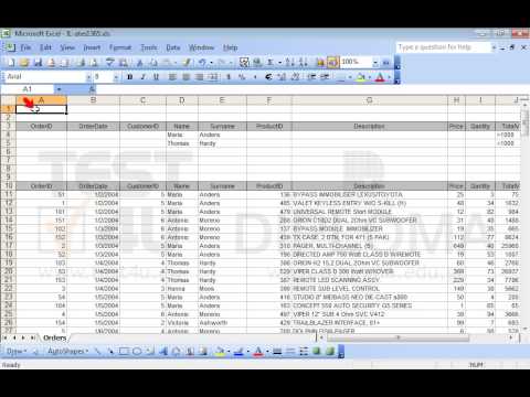 Enter the appropriate data in the cell range Á4:J5 and use the right function in the cell A1, to sum the TotalValue of Maria Anders orders (for total order values higher than 1000) and the sum of Thomas Hardy orders (for total order values less than 1000). Enter the appropriate data in the cell range Á4:J5 and use the right function in the cell A1, to sum the TotalValue of Maria Anders orders (for total order values higher than 1000) and the sum of Thomas Hardy orders (for total order values less than 1000).