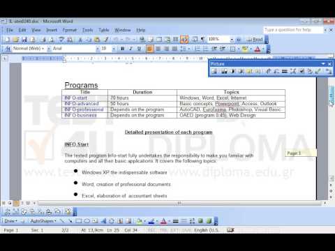 There is an image at the end of the current document. Copy and paste it under the table of the first page. Then apply centered alignment to the image. There is an image at the end of the current document. Copy and paste it under the table of the first page. Then apply centered alignment to the image.