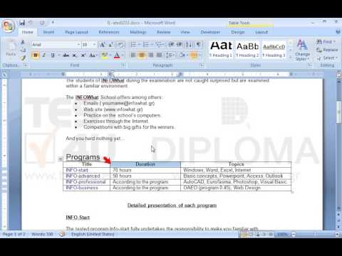 Select the cell which displays the text Duration from the table found on the first page of the current document. Select the cell which displays the text Duration from the table found on the first page of the current document.