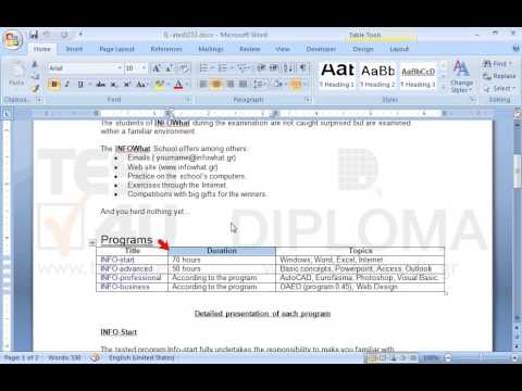 Select the cell which displays the text Duration from the table found on the first page of the current document.