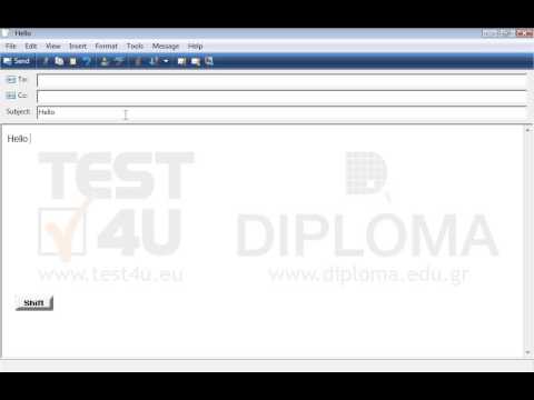 Create a new email message with subject Hello and enter the text Hello World in the body of the message. Set the kostas@myserver.gr e-mail address as recipient, save the message in the Drafts folder and close it. Create a new email message with subject Hello and enter the text Hello World in the body of the message. Set the kostas@myserver.gr e-mail address as recipient, save the message in the Drafts folder and close it.