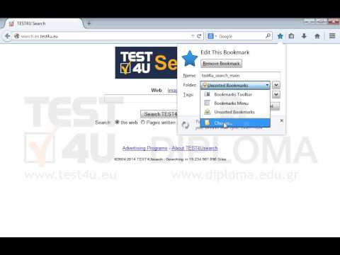 Add the current page as test4u_search_main to a new subfolder you will create under the name test4ufolder in Bookmarks Menu folder in Bookmarks.